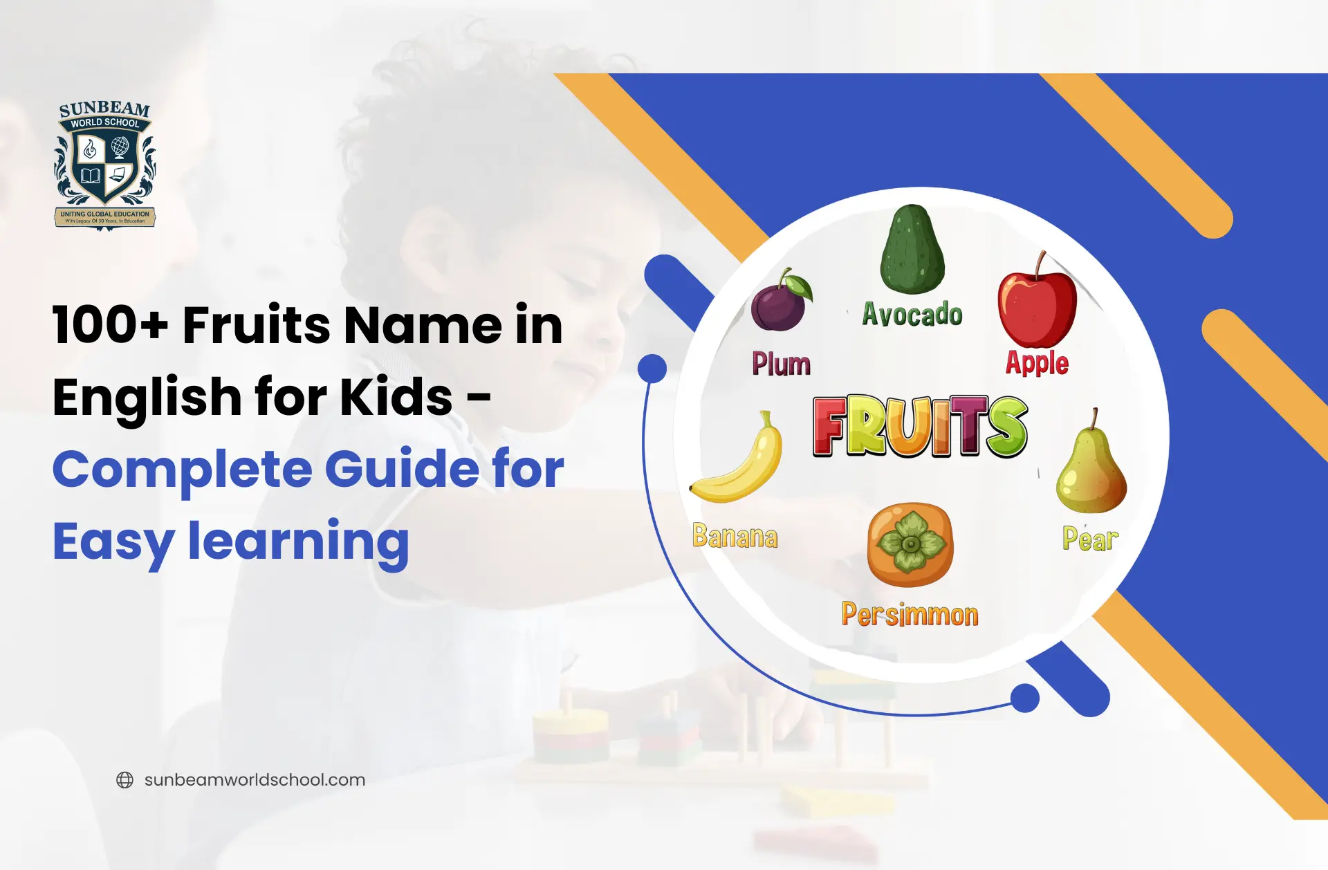 100+ Fruits Name in English for Kids – Complete Guide for Easy learning