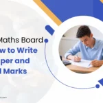 Class 10 student writing maths board exam paper with focus on exam preparation and problem-solving techniques