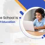 Student attending an online class on a laptop showing why online school is the future of education