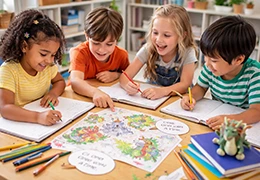 Student painting and doing art