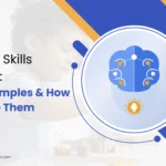 Brain illustration showing cognitive skills types and improvement tips