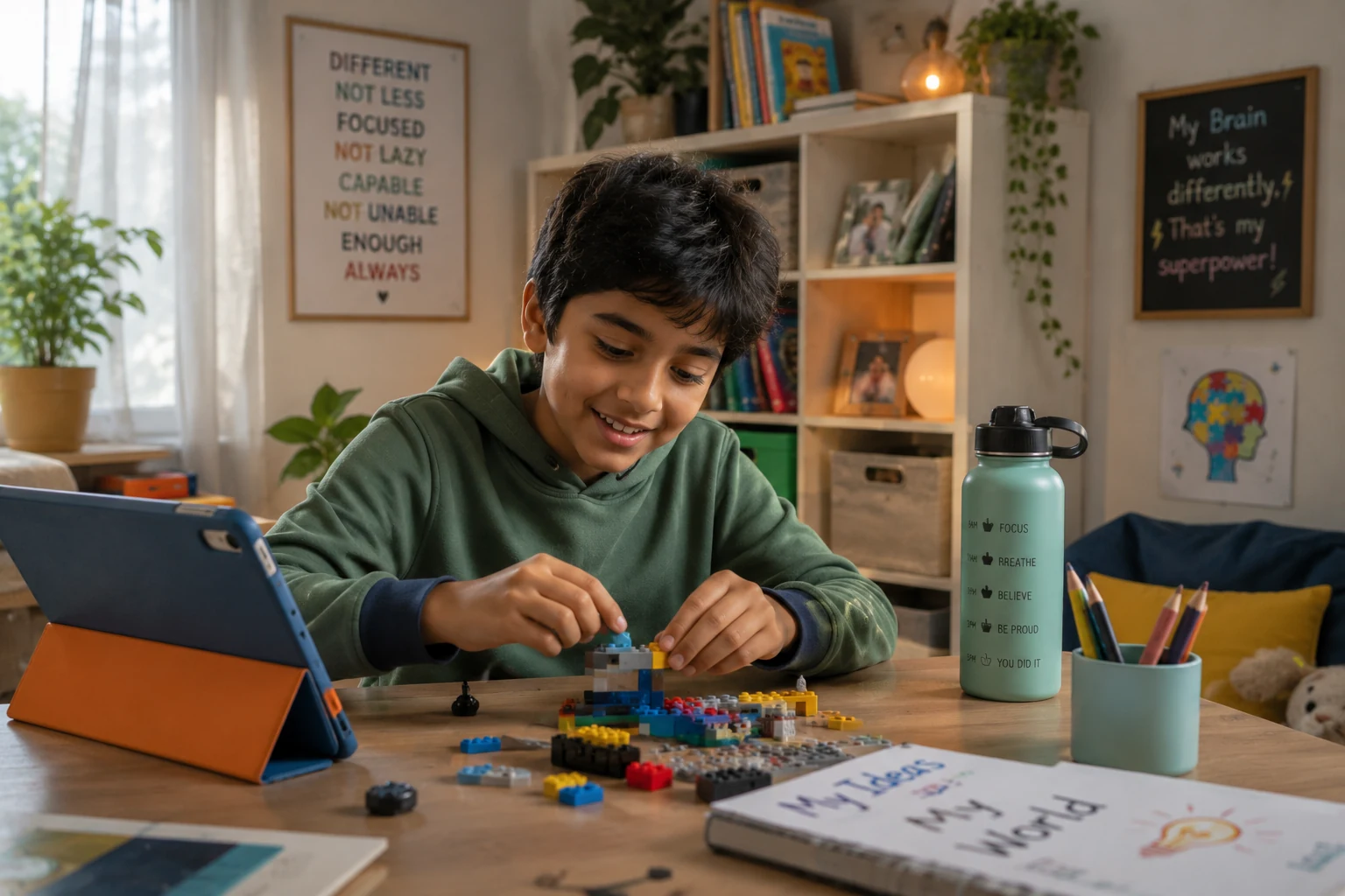 Boy getting one-on-one attention while learning at his own pace at home in Lucknow