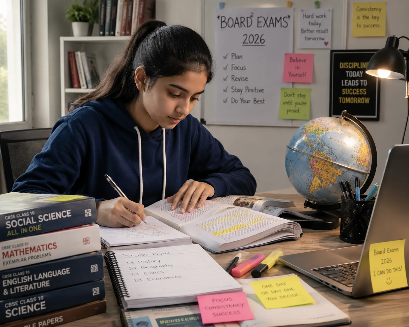 Student preparing for board exams while homeschooling in Bangalore