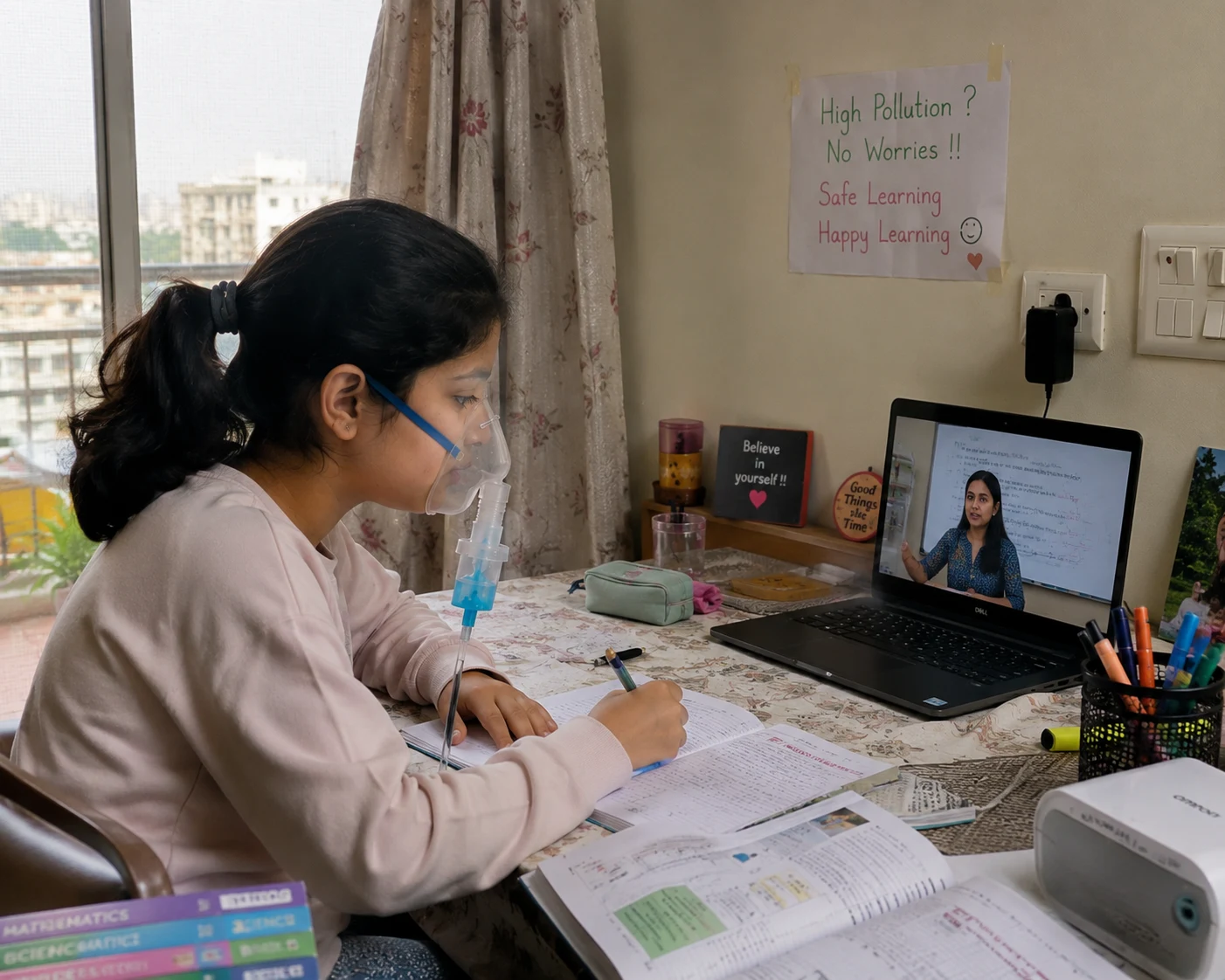 Child learning in a calm, low-stress environment at home in Bangalore