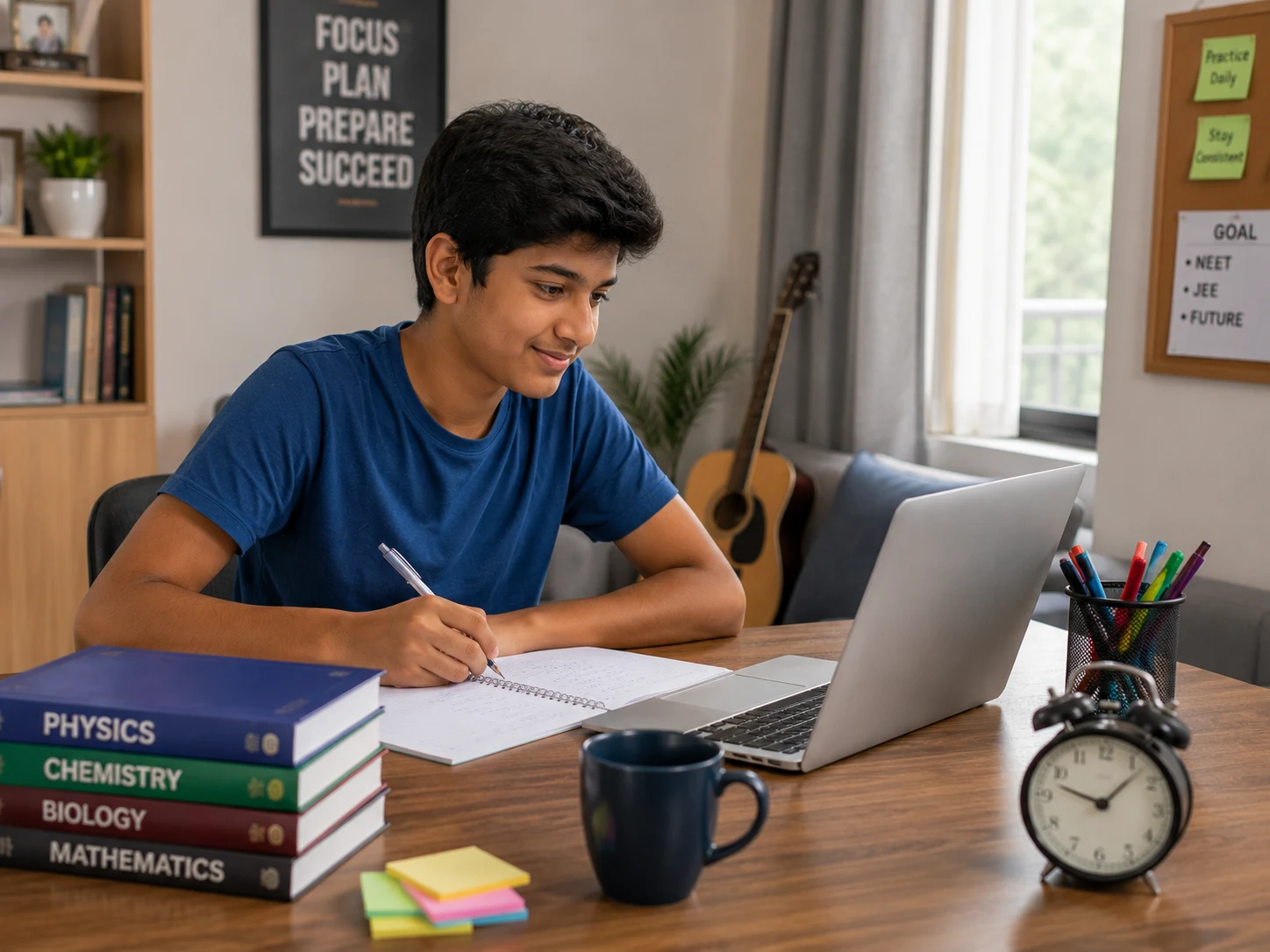 Student following a structured JEE preparation study plan while homeschooling in Bangalore
