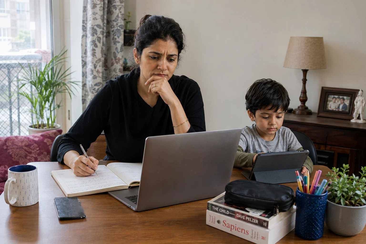 Working parents in Bangalore choosing a flexible homeschooling schedule for their child