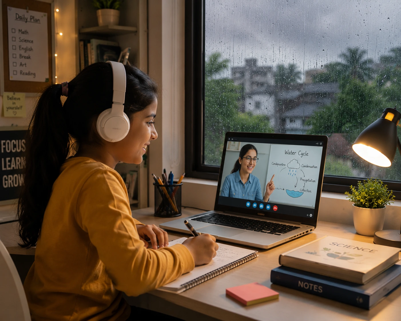 Family avoiding disrupted school days during Kerala's monsoon season