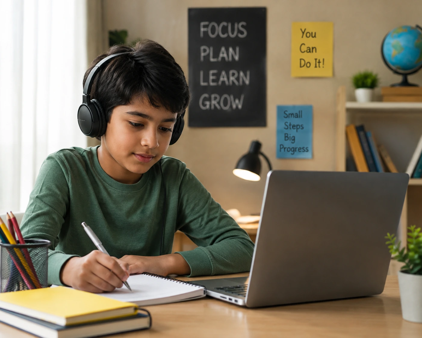 boy with dyslexia learning at his own pace while homeschooling in Delhi