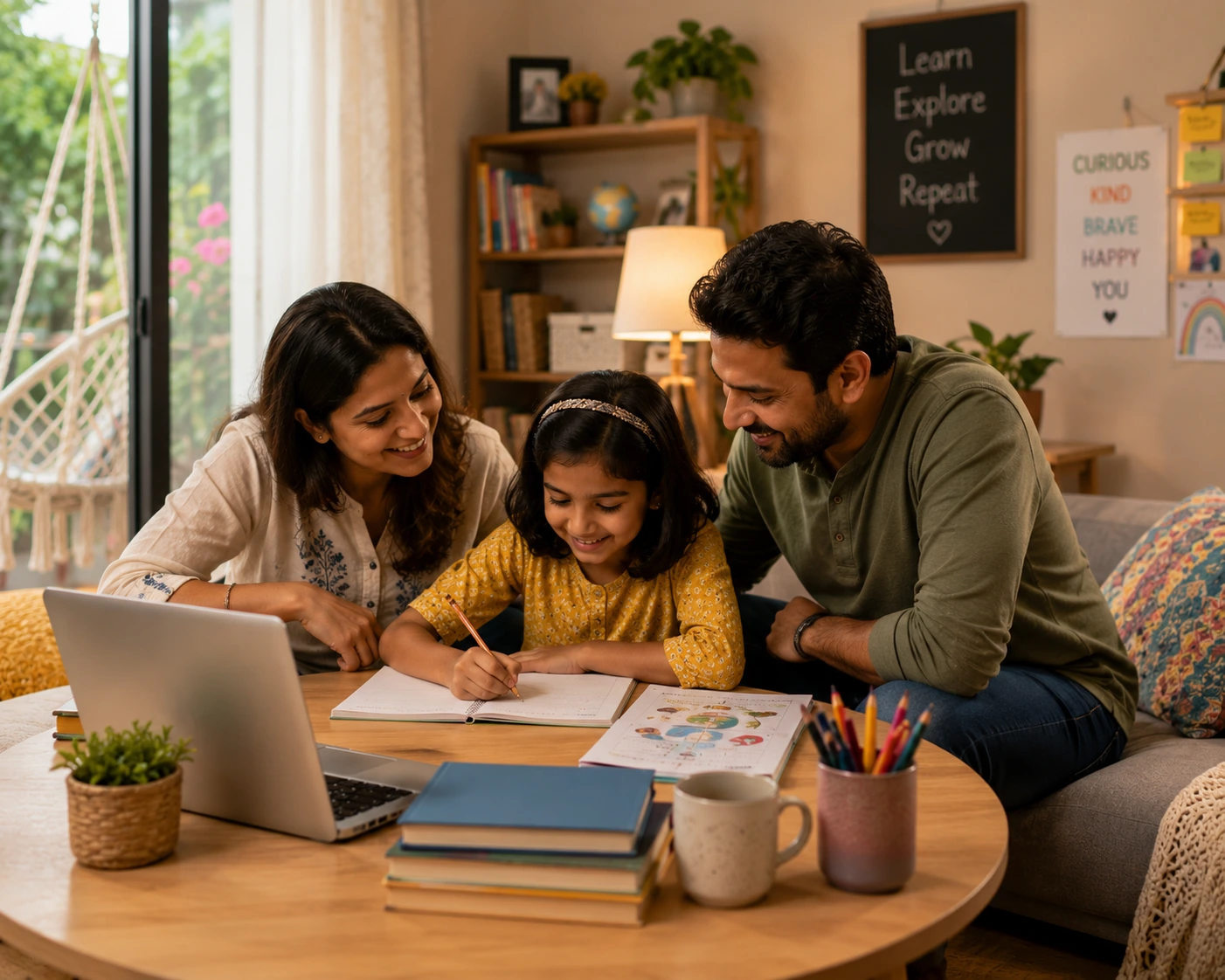 Working parents spending the evening with their child instead of stuck in Pune traffic