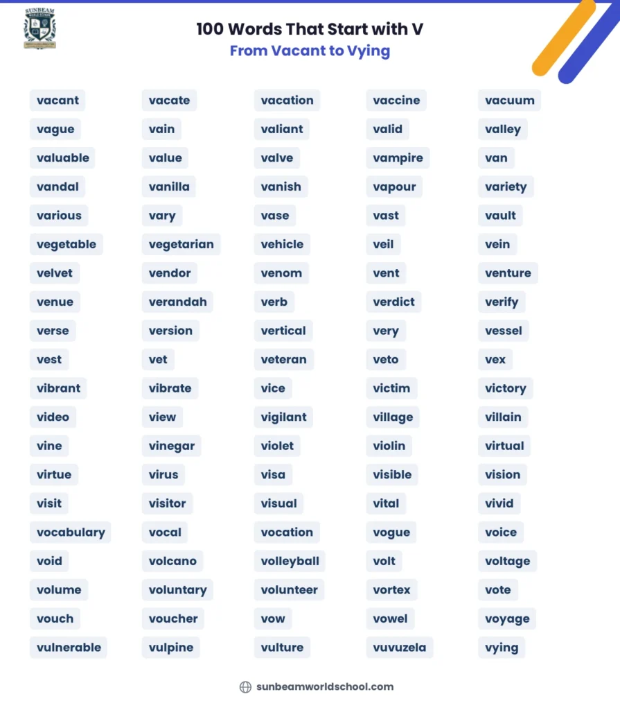Words That Start with V